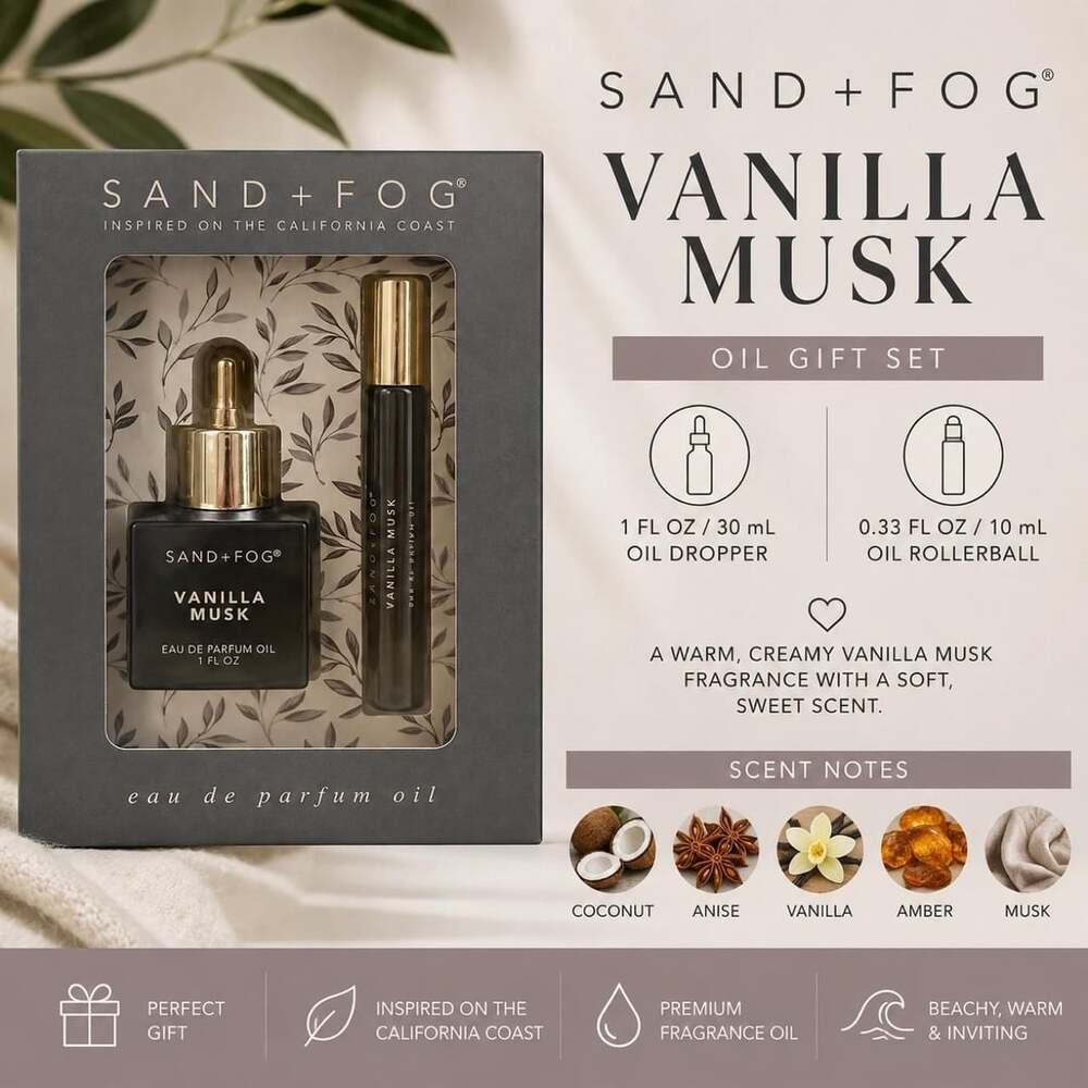 Sand + Fog Vanilla Musk Eau de Parfum Oil Gift Set